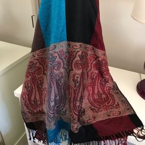 Color Block and Paisley Wrap